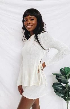 Beginning Boutique Mini Dresses Wildflower Knit Two Piece Set White